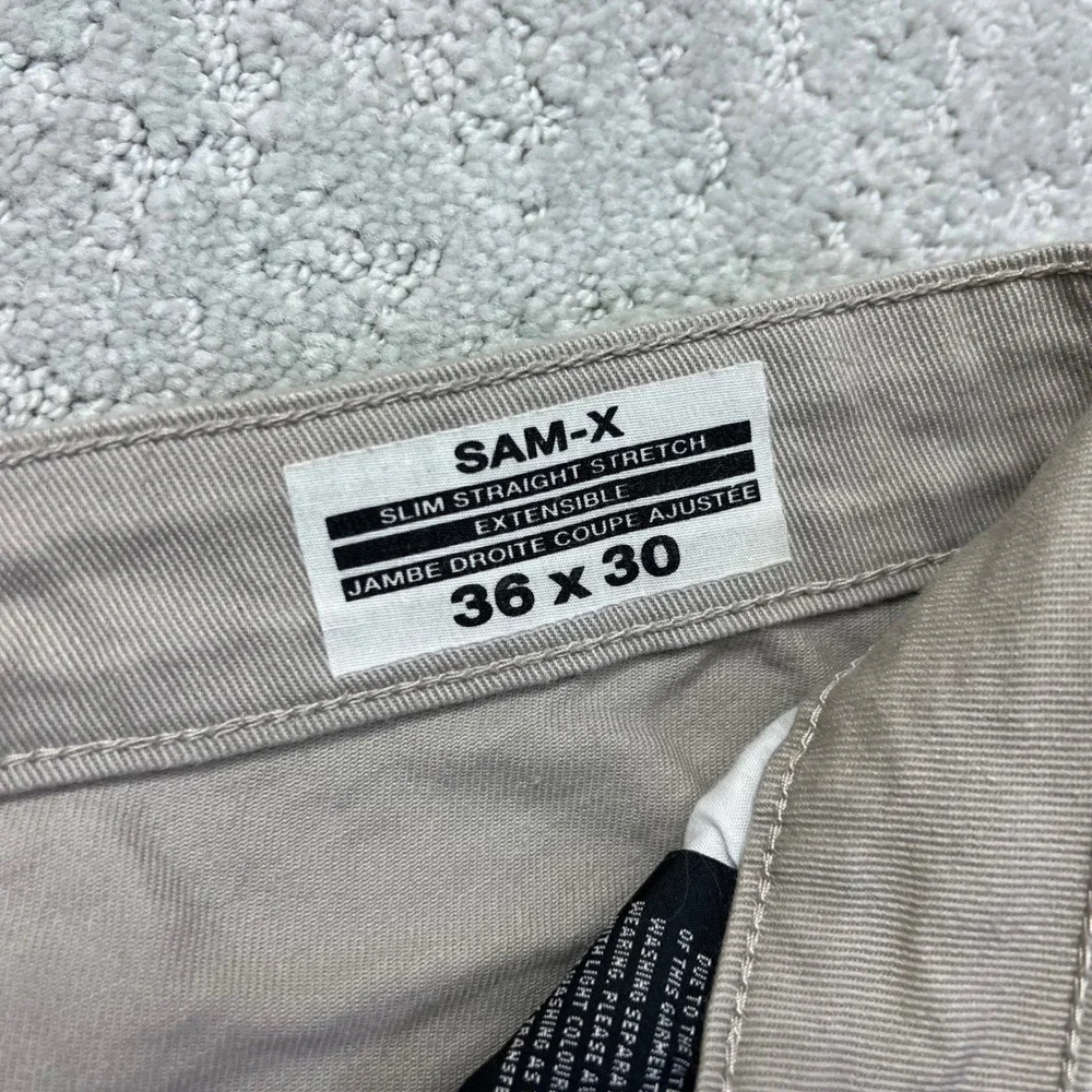 Buffalo David Bitton Jeans Mens 36x30 Sam-X Slim‎ Straight Stretch Khaki Beige